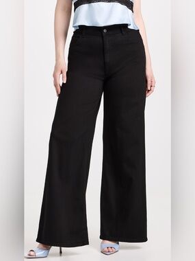 DL1961 Hepburn Wide Leg High Rise Vintage Black Jeans 33”
